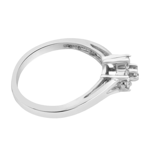 Rachel Koen 0.50Cttw Round Cut Diamond Ladies Ring 10K White Gold Size 5.5 - Picture 4 of 5